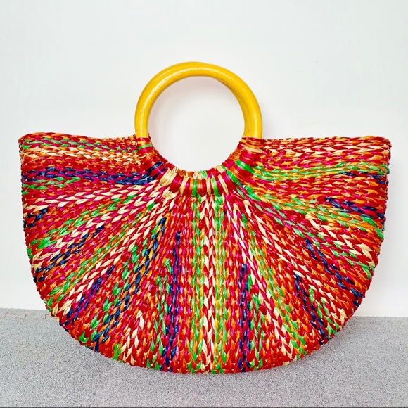 Moon Collection Handbags - Send me $15 offer colorful straw summer handbag